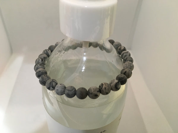 Gray jasper natural stone bracelet