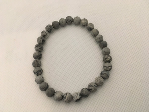 Gray jasper natural stone bracelet