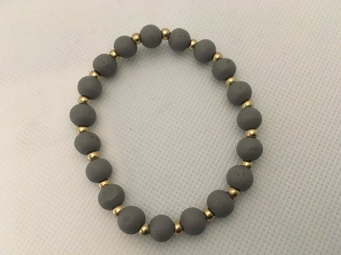 Gray natural stone bracelet