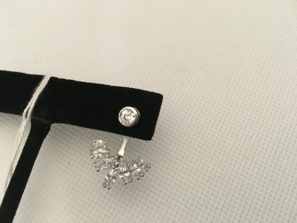 CZ stud earring with jacket