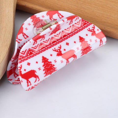 Red reindeer hair clip
