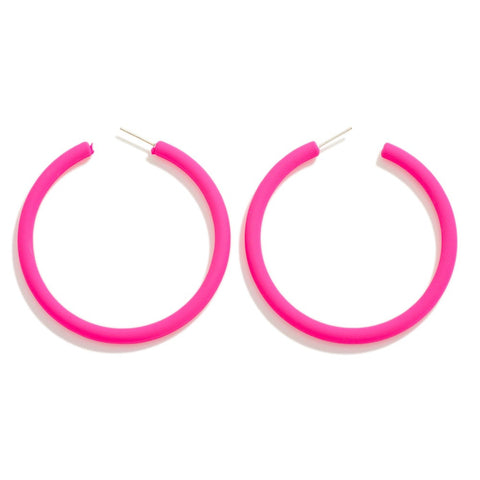 Fuchsia pink hoop earrings