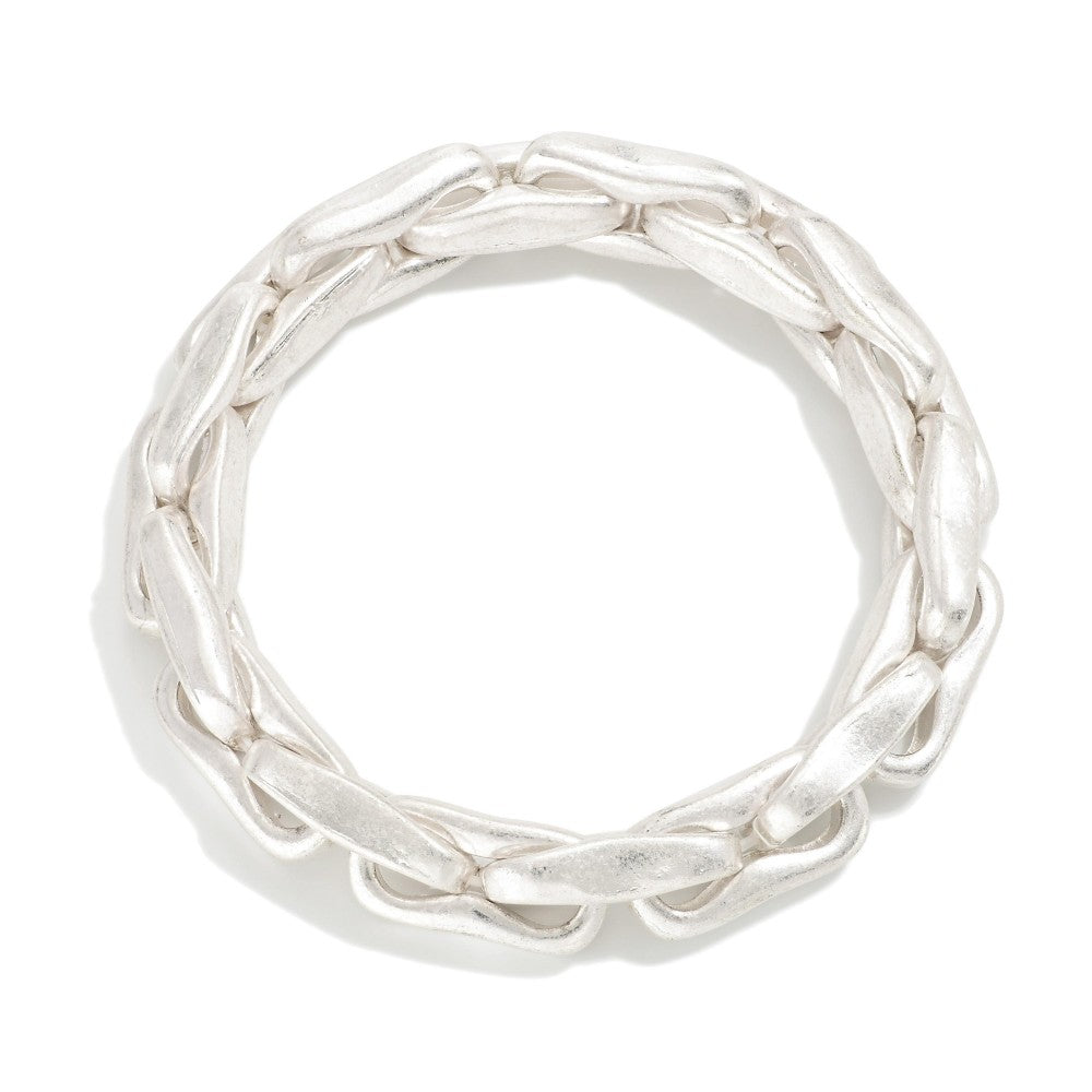 Matte Silver chain link bracelet