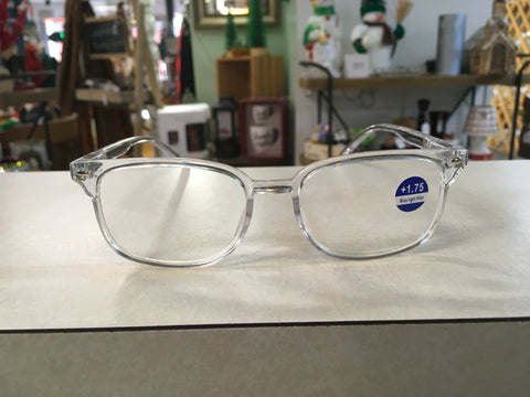 Clear frame reader eyeglasses 1.75