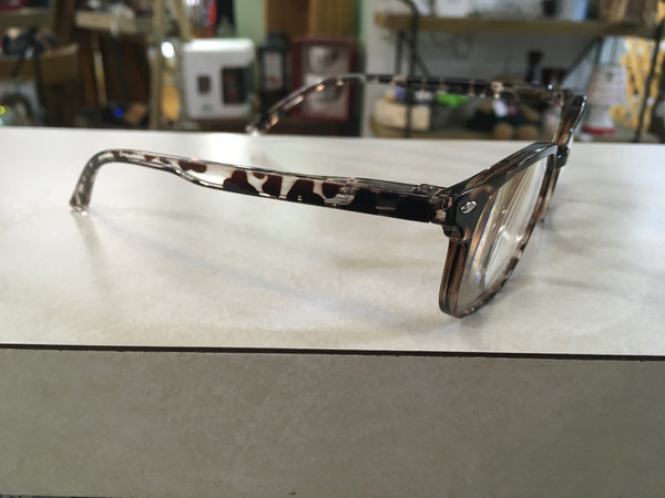Clear Leopard frame reader eyeglasses 1.75