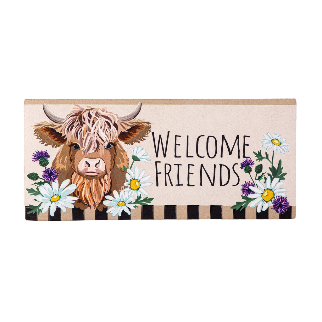 Highland Cow Welcome Friends Sassafras Switch Mat