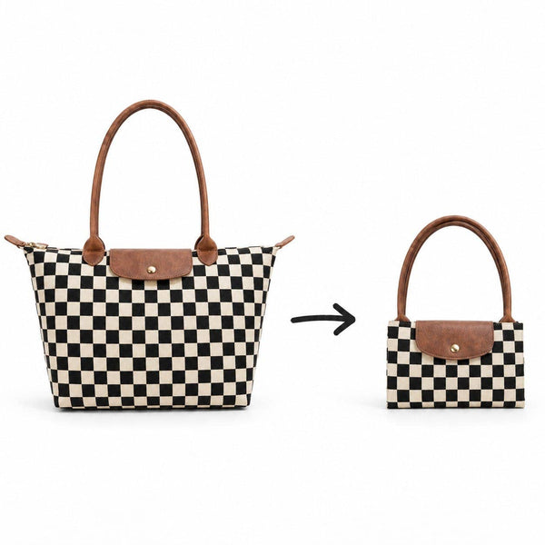 Checkered Resizable Tote Bag