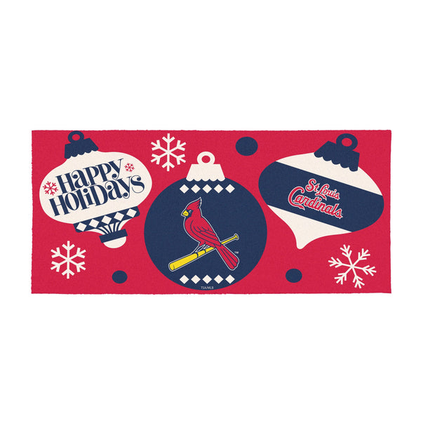 St Louis Cardinals Holiday Flocked Coir Sassafras Switch Mat