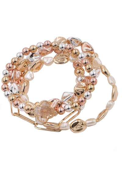 Dorianne Metallic Beaded Jewelry Set Bracelet