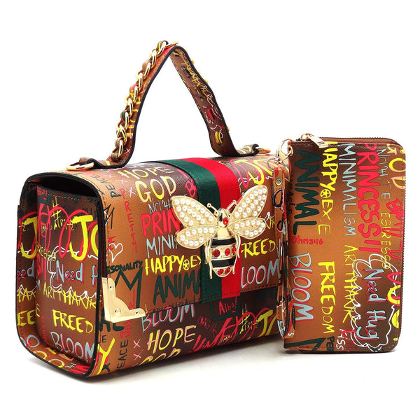 Multi Graffiti Queen Bee 2-in-1 Handbag
