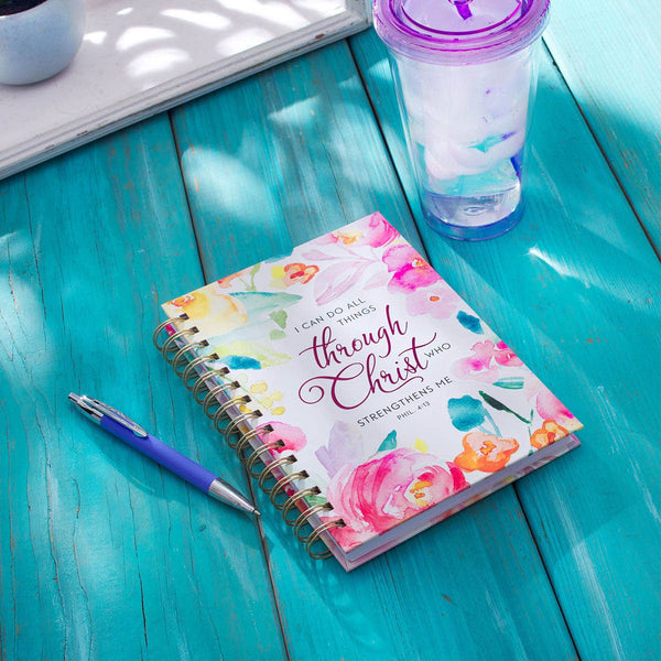 All Things Through Christ Floral Journal