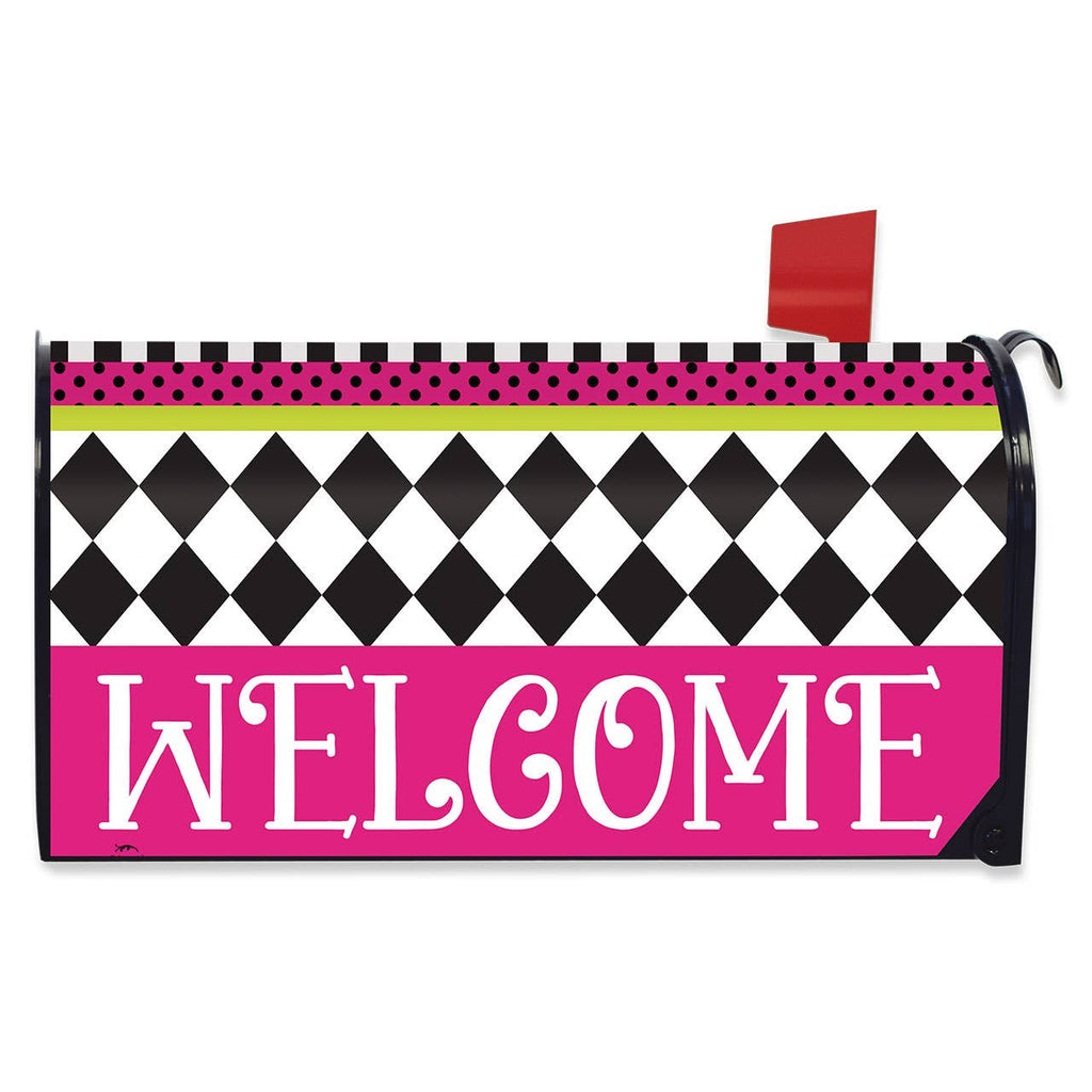 Neon Checkerboard Mailbox Cover