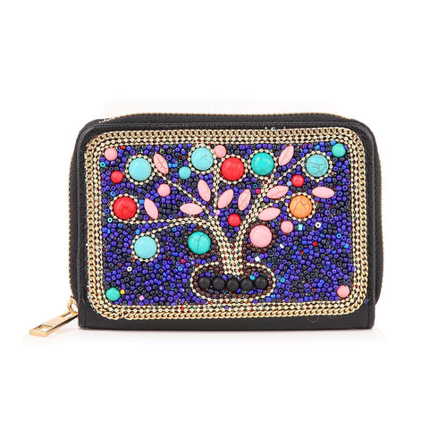 Multi Bead And Stone Petite Wallet