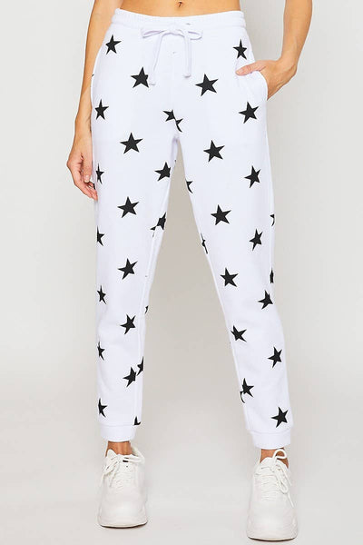 White Star Print Sweatpant