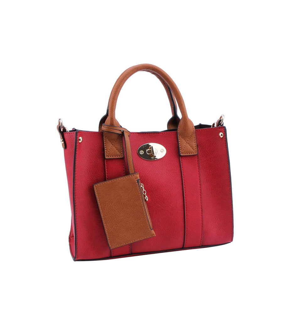 Red 3-in-1 Boxy Women's Crossbody Handbag