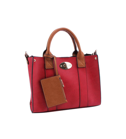 Red 3-in-1 Boxy Women's Crossbody Handbag