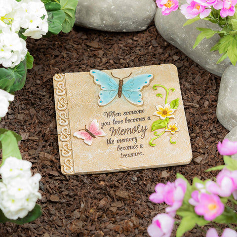 Garden Stone Memory Treasure Butterfly Square