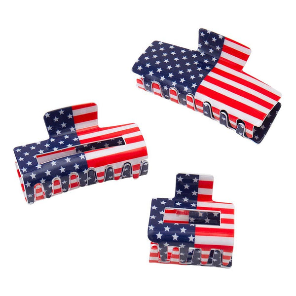 American USA Flag Hair Claw Clip