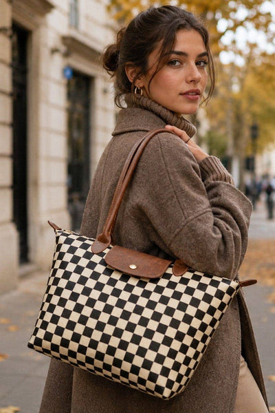 Checkered Resizable Tote Bag