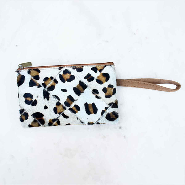 Leopard Print Hide Wristlet