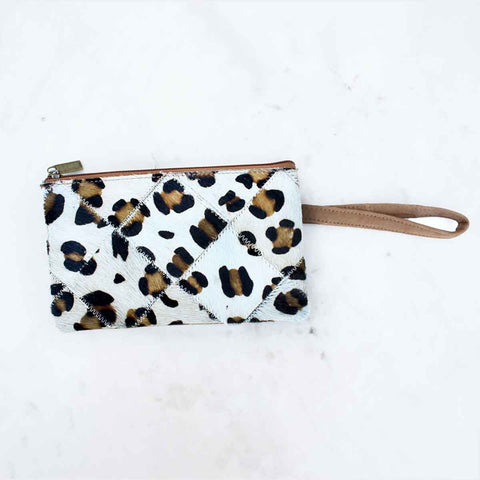 Leopard Print Hide Wristlet