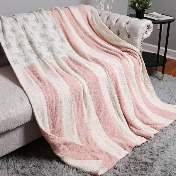 American Flag Reversible Throw Blanket