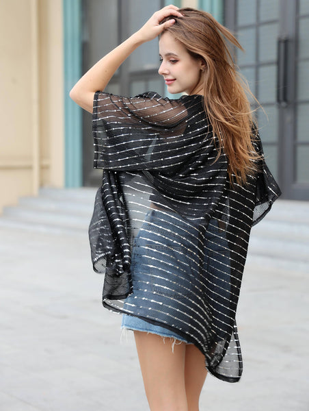 Black Sequin Kimono 