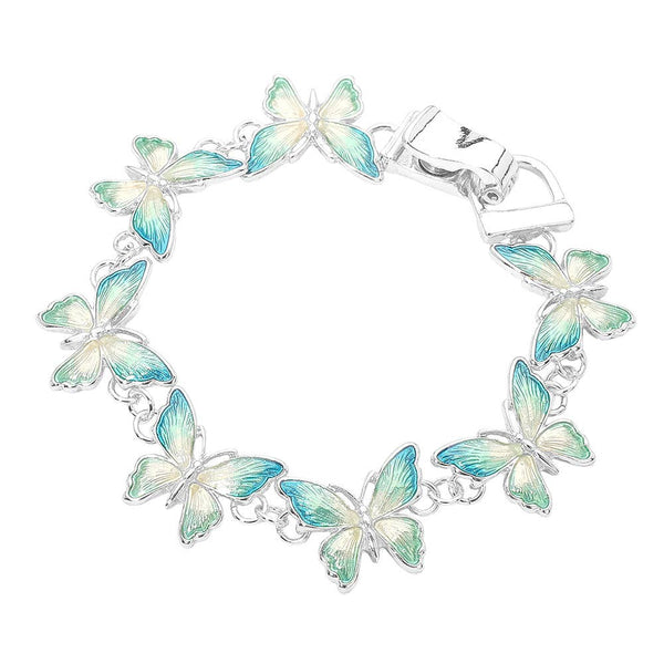 Blue Butterfly Link Magnetic Bracelet