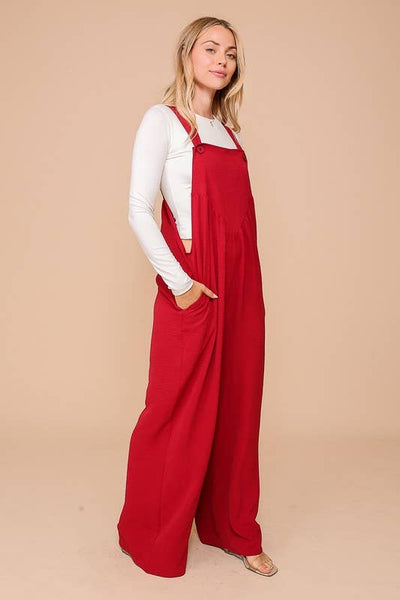 Red Wide leg Jumpsuit coverall