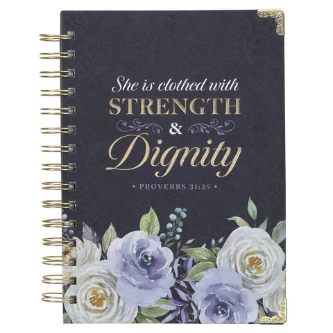 Journal Blue Floral Strength & Dignity Prov. 31:25