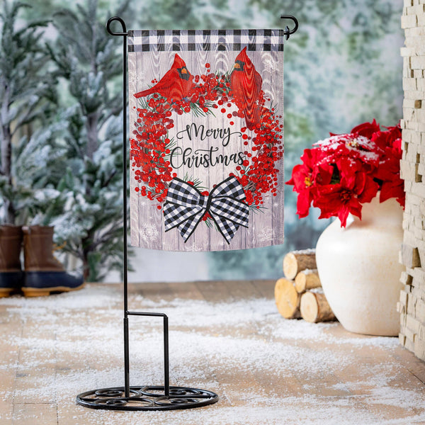 Country Berry Wreath Moire Garden Flag