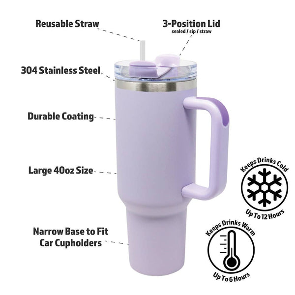 Light Purple 40 oz Oversized Insulated Tumbler