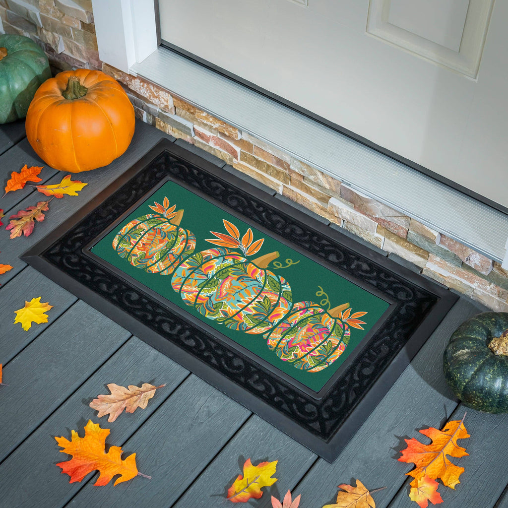 Grateful Gatherings Jacobean Pumpkin Flocked Coir Sassafras