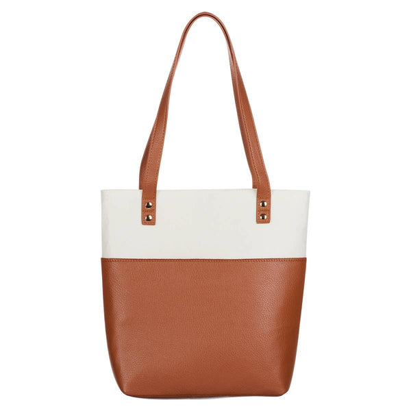 Cream Toffee Bible Tote Strength & Dignity Prov. 31:25