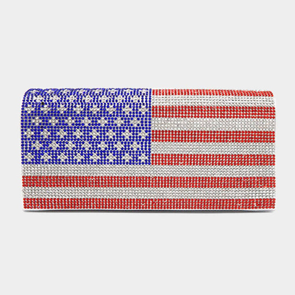 American USA Flag Rhinestone Crossbody Bag
