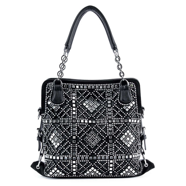 Black Dazzling Rhinestone Fashion Handbag