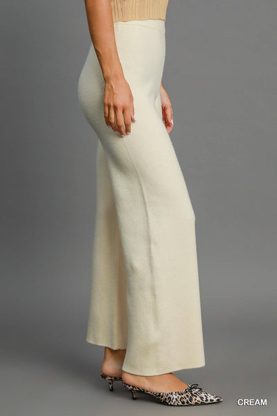 Cream Soft Knit Sweater Pants