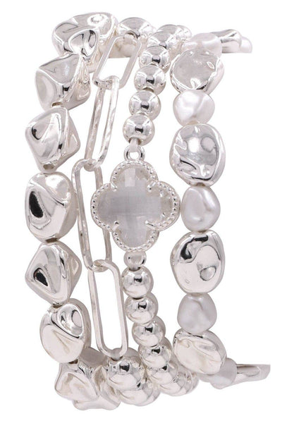 Dorianne Metallic Beaded Jewelry Set Bracelet
