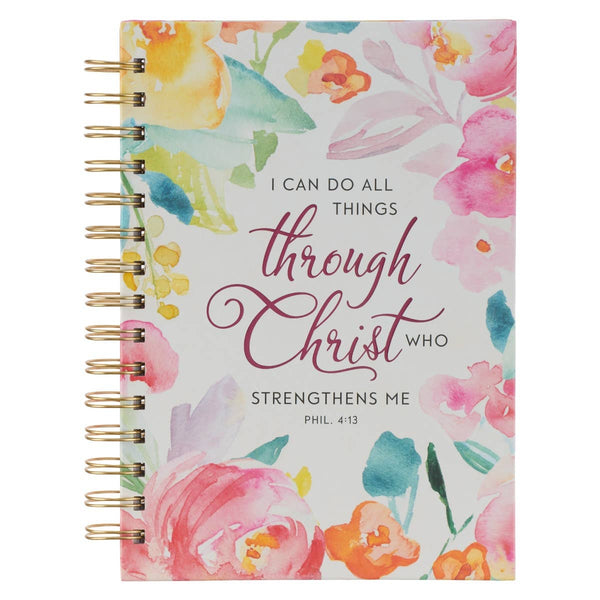 All Things Through Christ Floral Journal