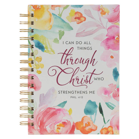 All Things Through Christ Floral Journal