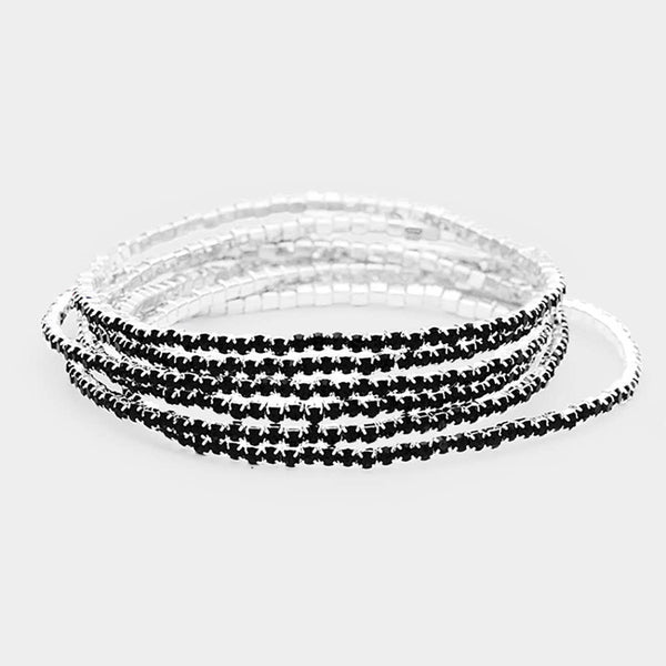 Single Strand Rhinestone Stretch  Bracelet