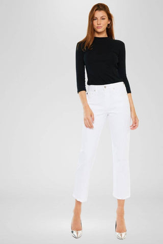 White High Rise Crop Jean KanCan