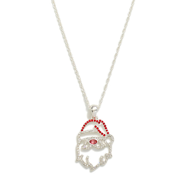 Santa Rhinestone Christmas Necklace
