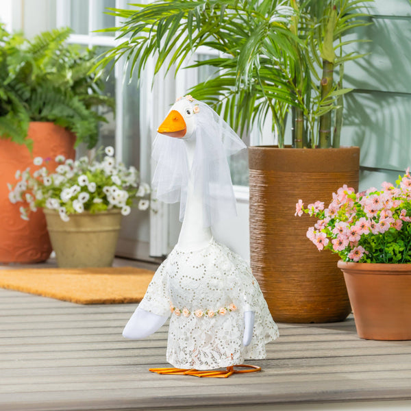 Giddy the Porch Goose Statue, Metal, 21"H