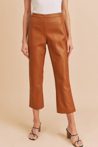 Caramel leather Vegan Pants