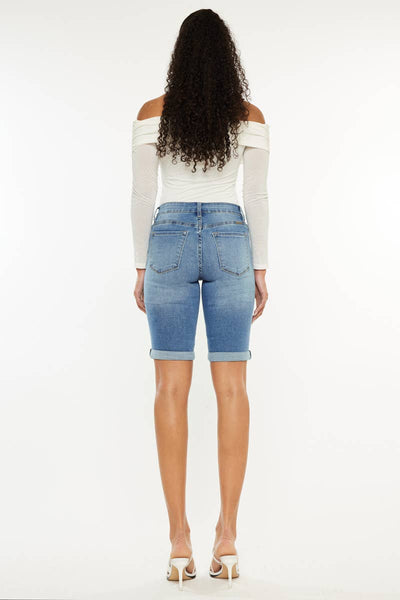 KanCan Pearl studded front Bermuda Short