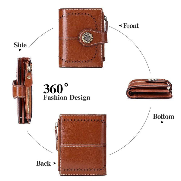 Vegan Leather Laser Cut Out Detail Wallet
