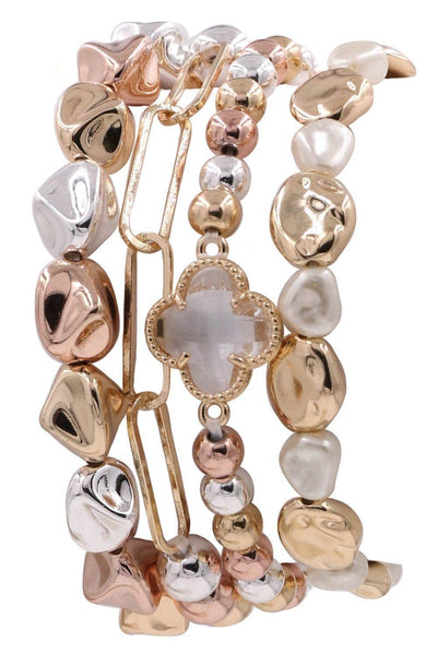 Dorianne Metallic Beaded Jewelry Set Bracelet
