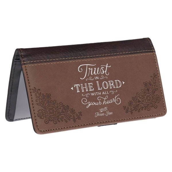 Checkbook Wallet Brown Two-tone Trust In The Lord Prov 3:5-6