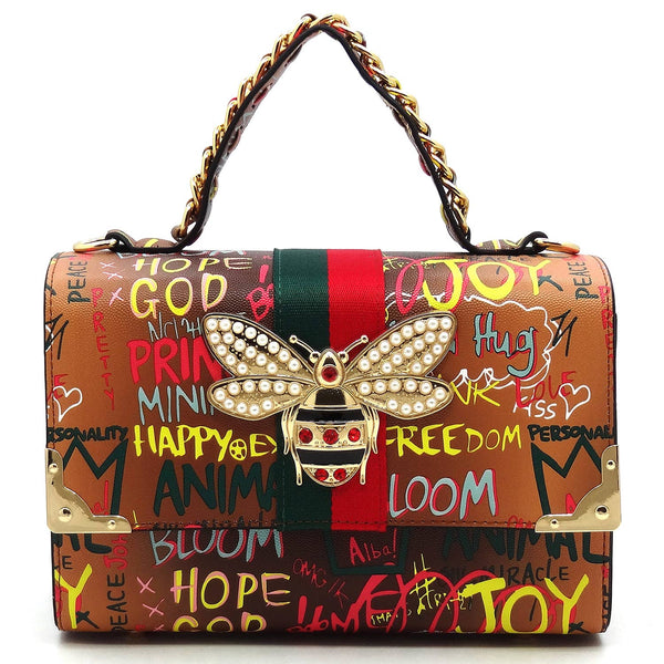 Multi Graffiti Queen Bee 2-in-1 Handbag